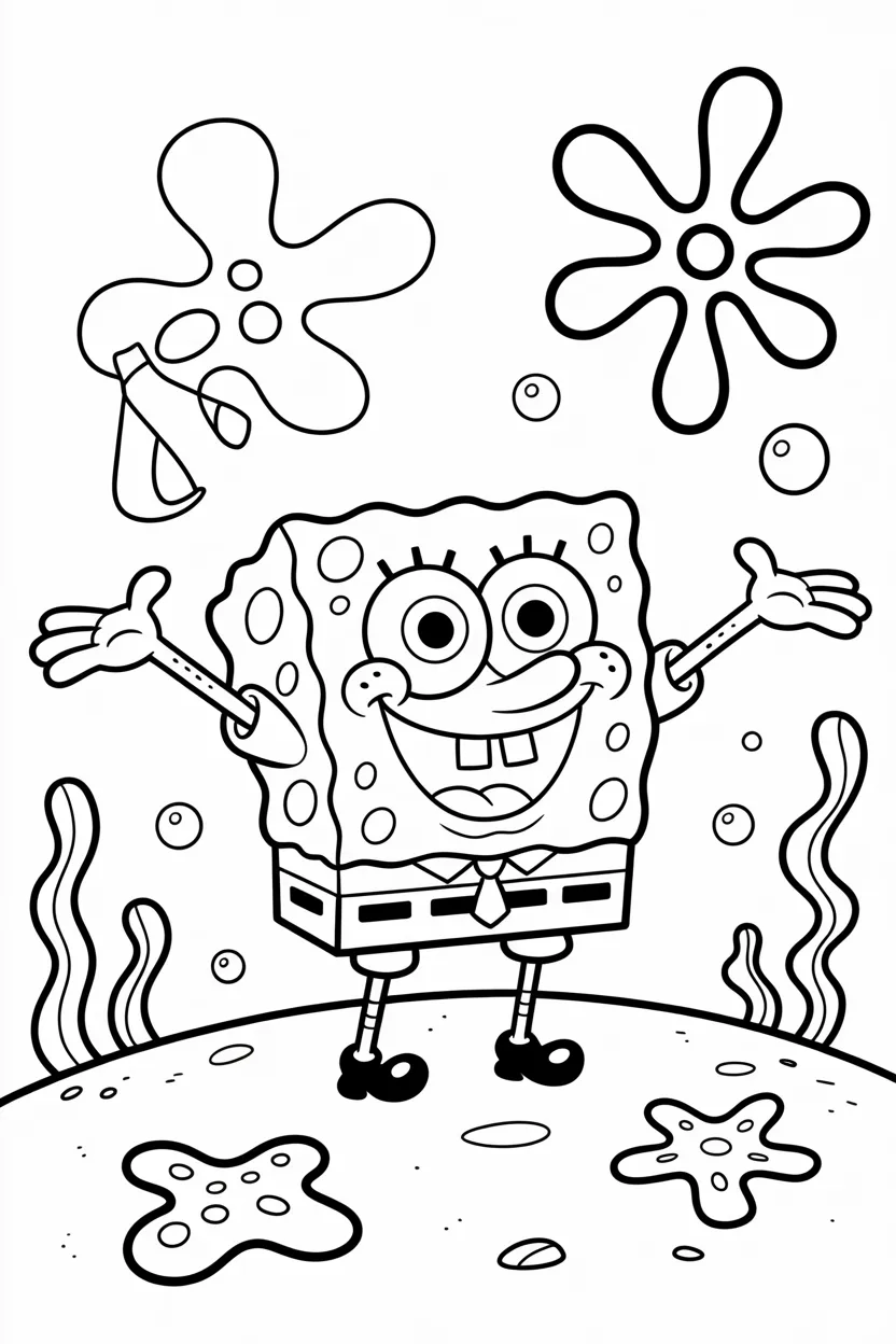 4 SpongeBob coloring pages free printable