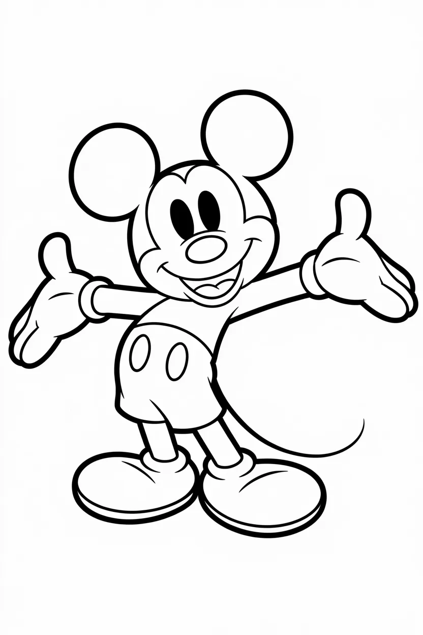 4 Mickey Mouse coloring pages free printable