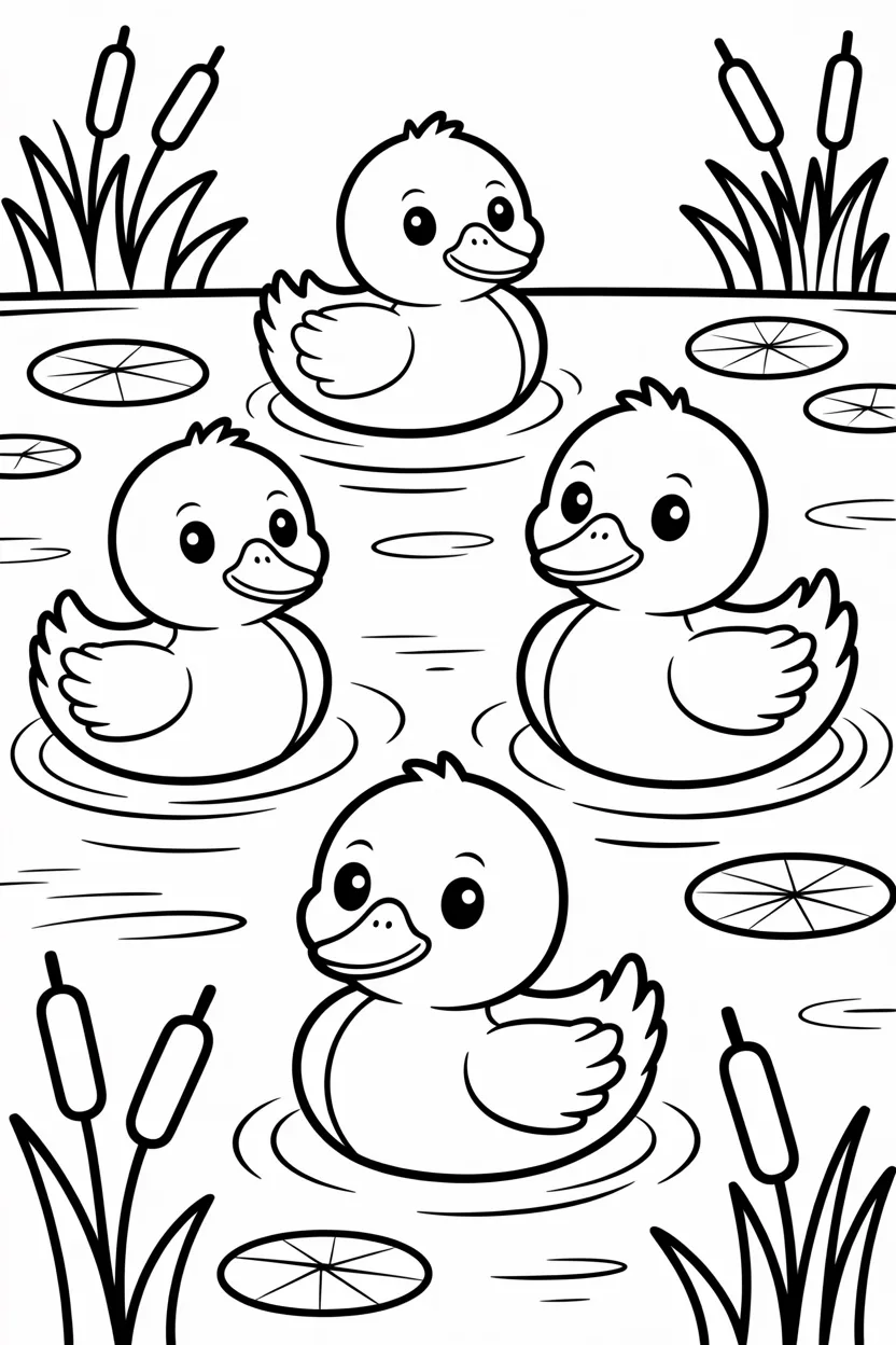 cute ducklings coloring pages free printable
