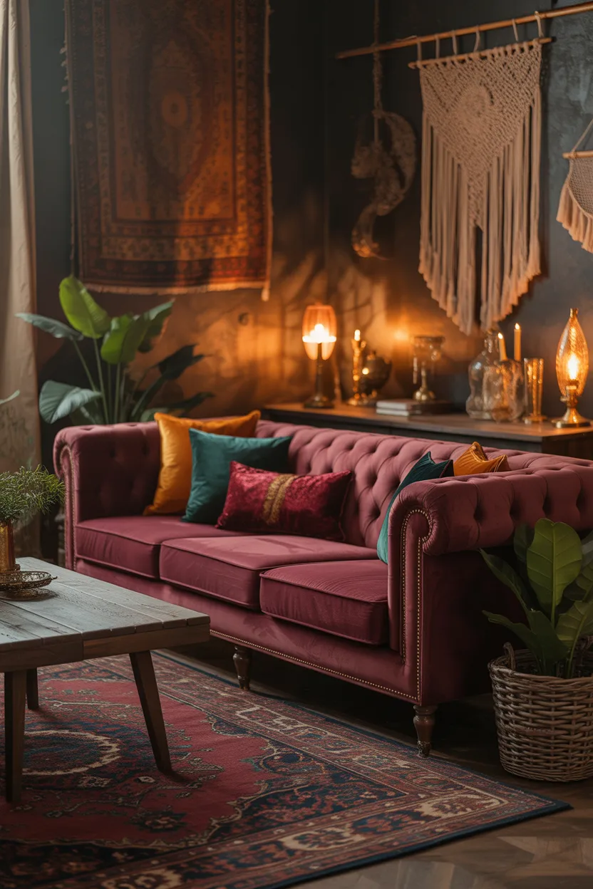 Dark Boho Living Room Ideas