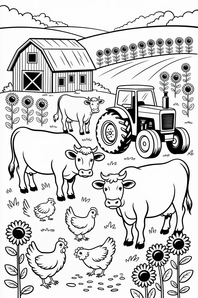 farm life coloring pages free printable