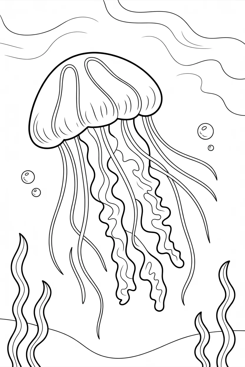 5 Jelly fish coloring pages free printable