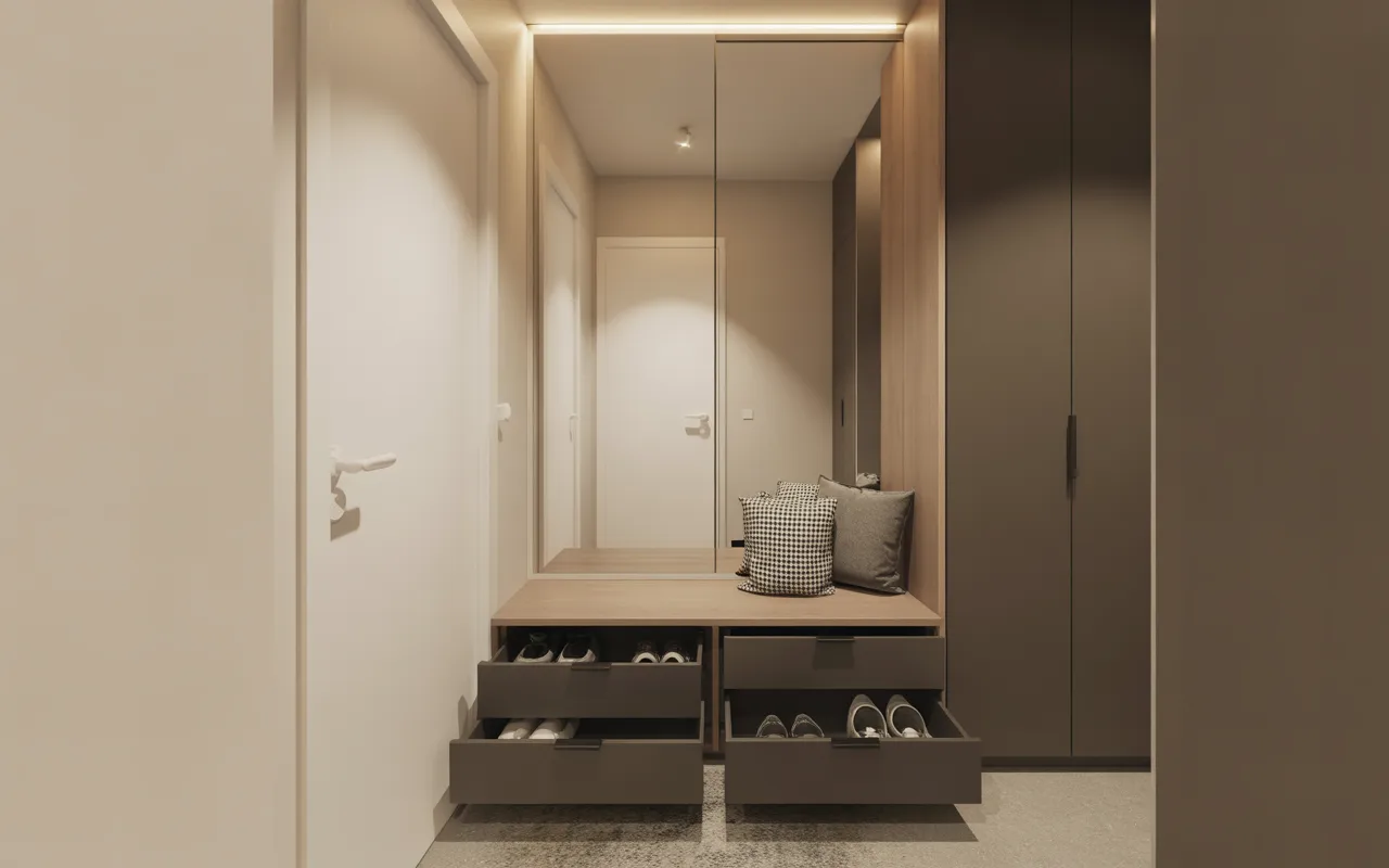 Hidden Bench Drawers