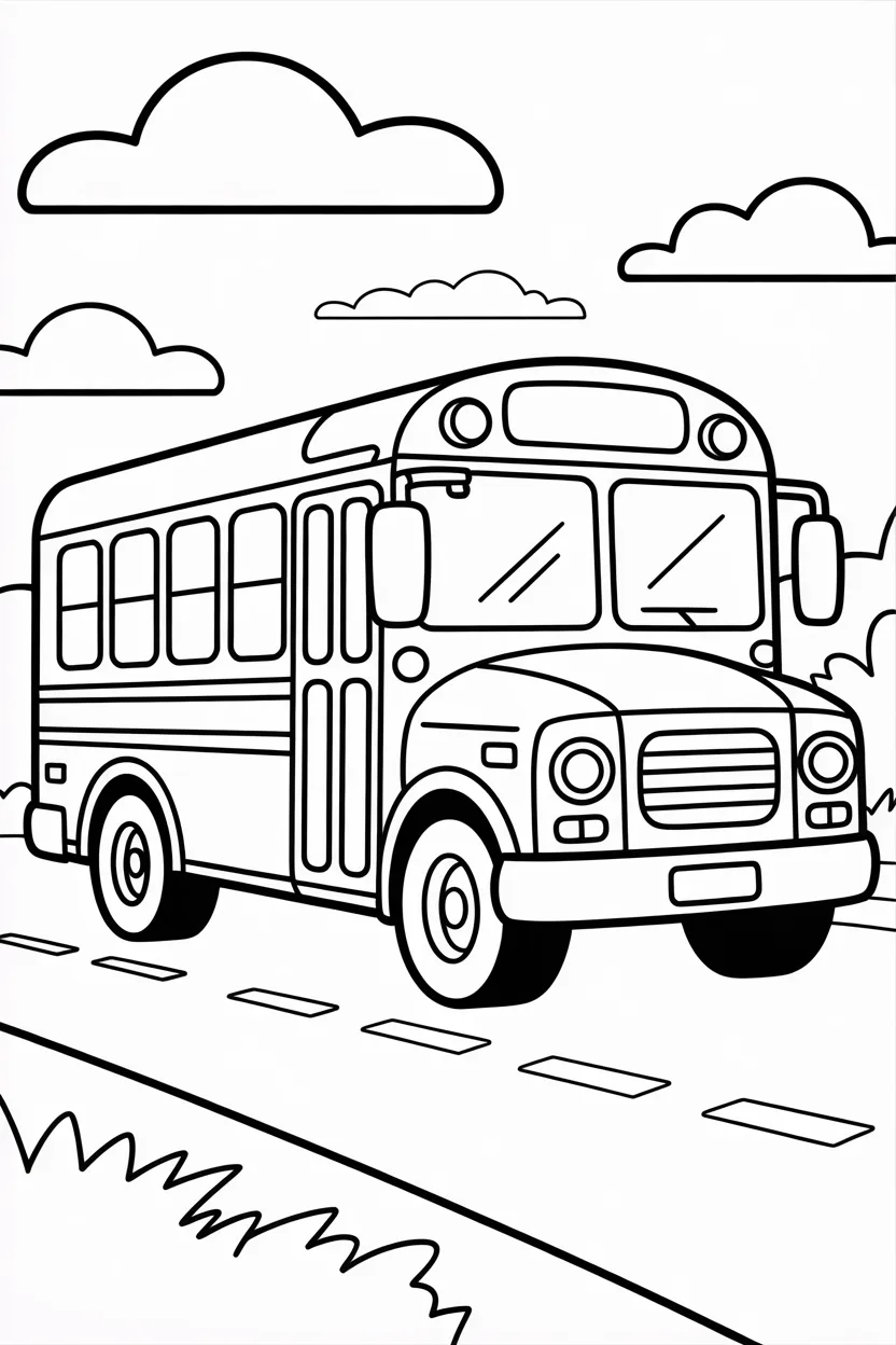 5 Transportation Vehicle coloring pages free printable