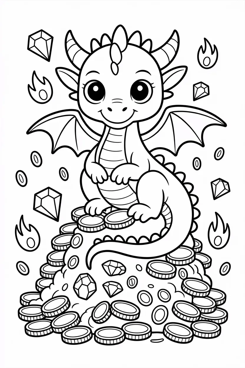 cute baby dragon coloring pages free printable