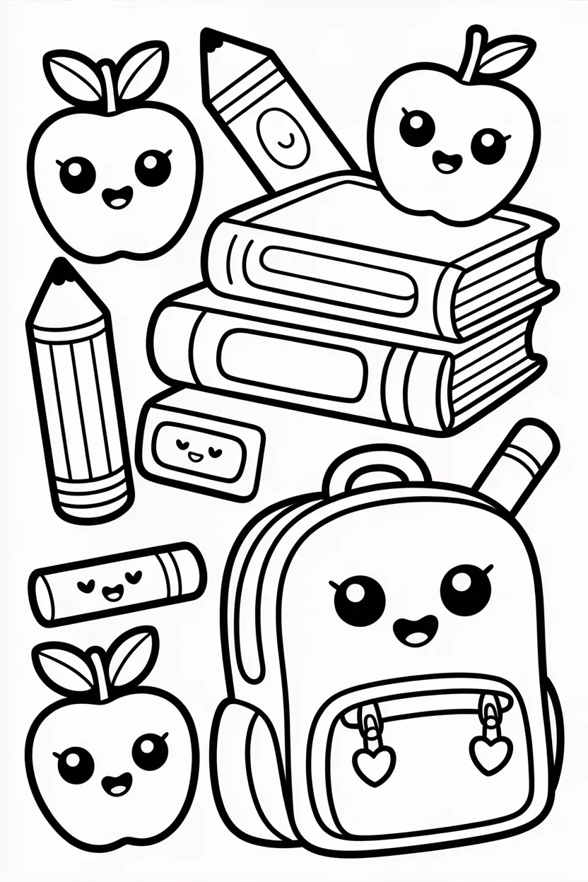 5 Back to School Coloring Pages Free Printable