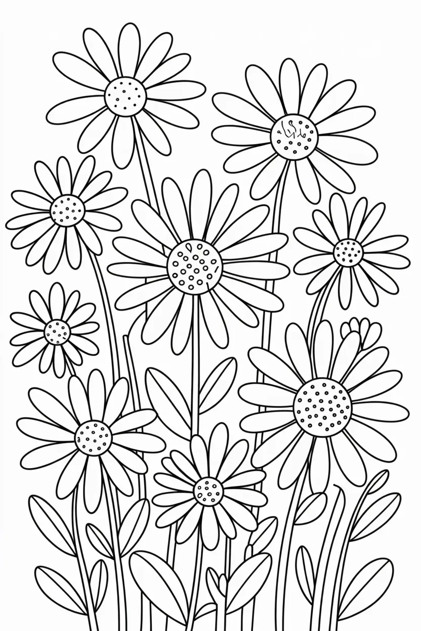 Daisy flowers coloring pages free printable