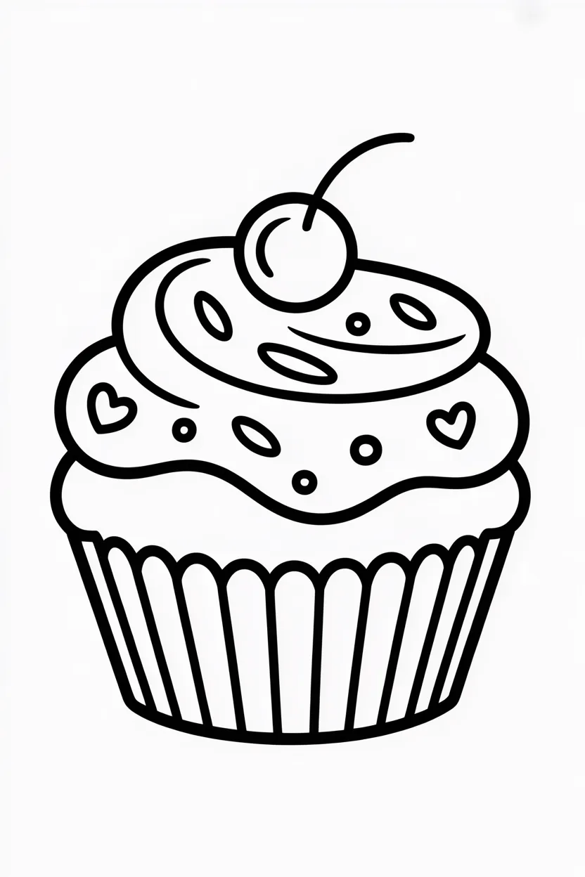 5 cupcakes coloring pages free printable