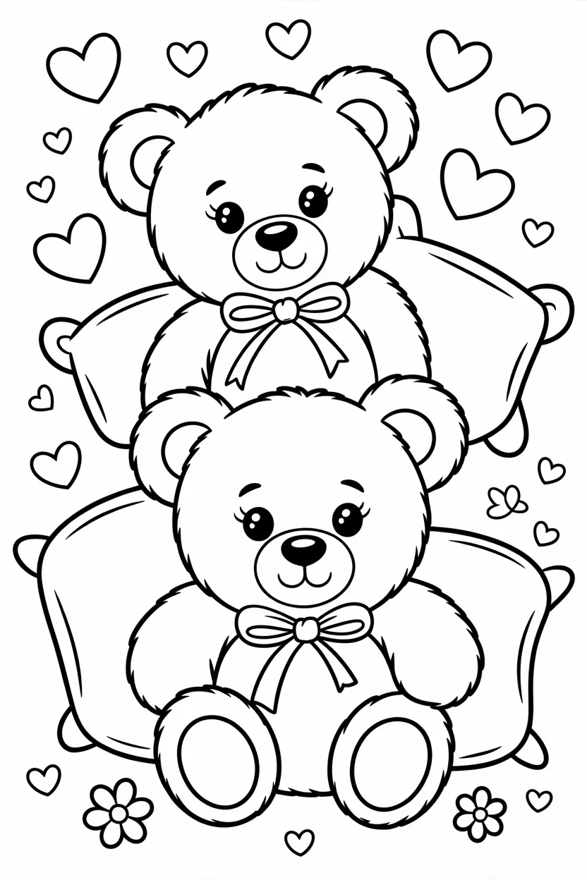 5 Teddy bear coloring pages free printable