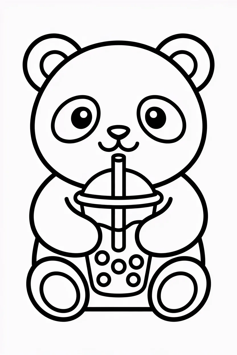 5 cute panda coloring pages free printable