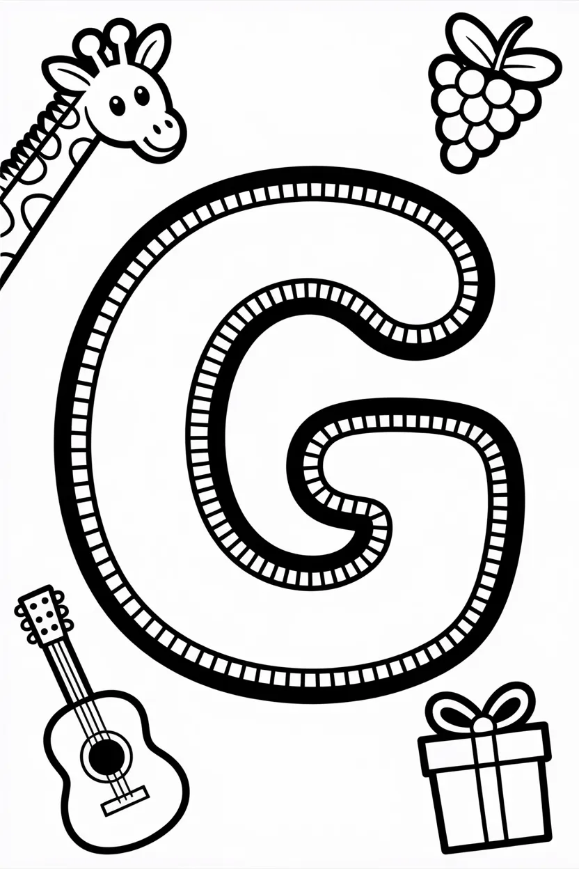 Alphabet letter G coloring pages free printable