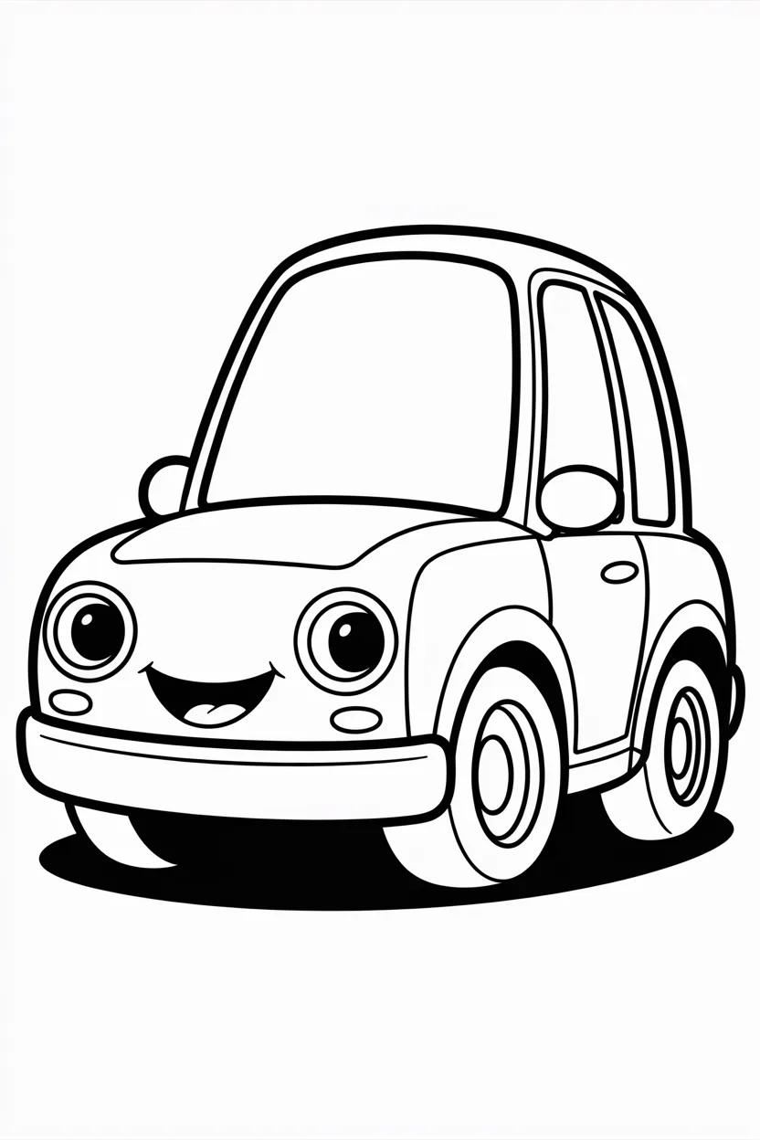 5 Cute Cartoon car coloring pages