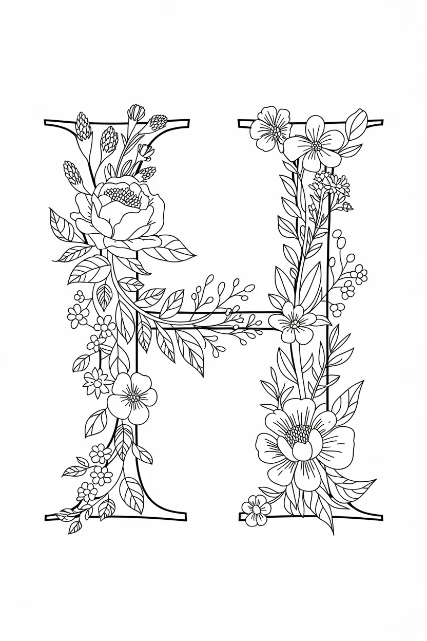 Alphabet Letter H Coloring Pages Free Printable