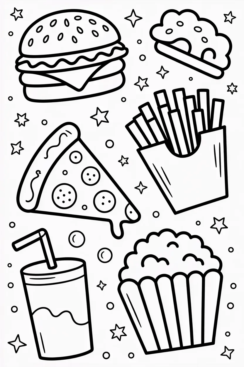 food doodle coloring pages free printable