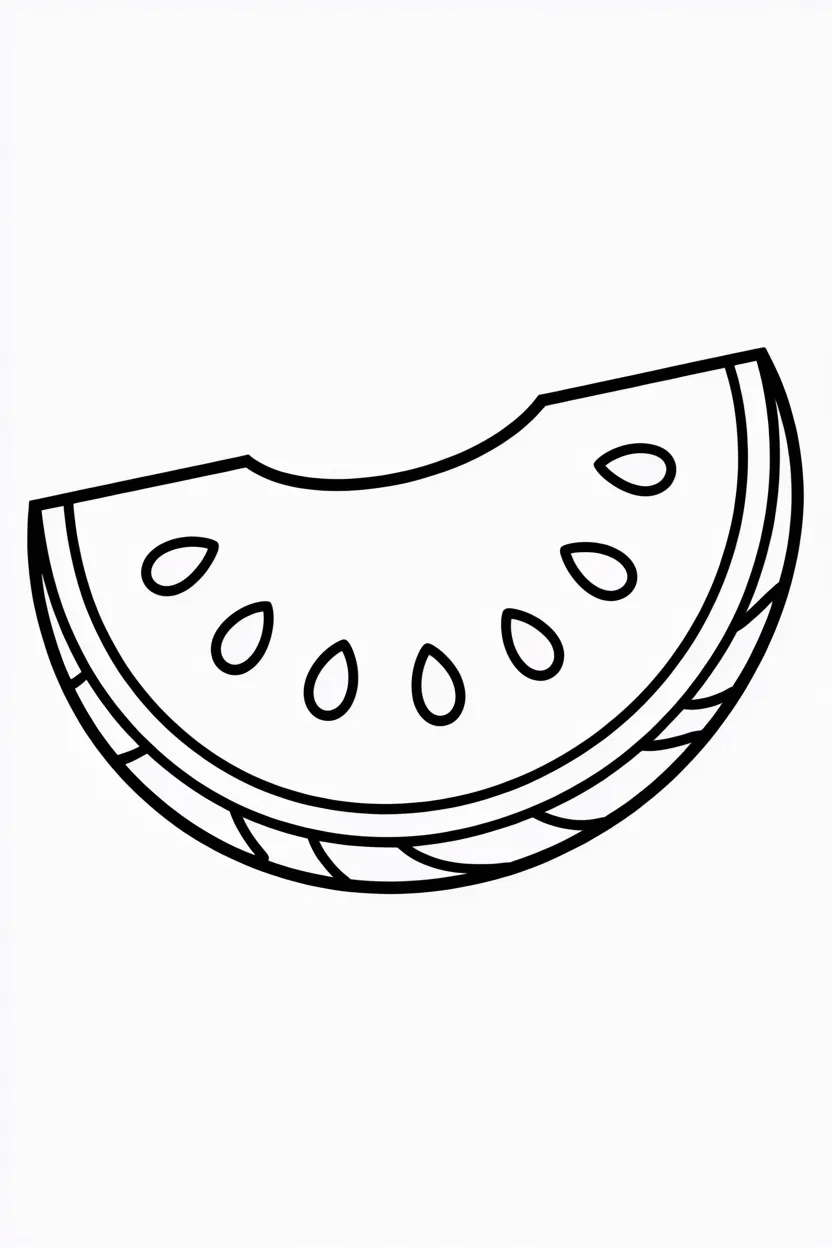 5 Water Melon coloring pages free printable