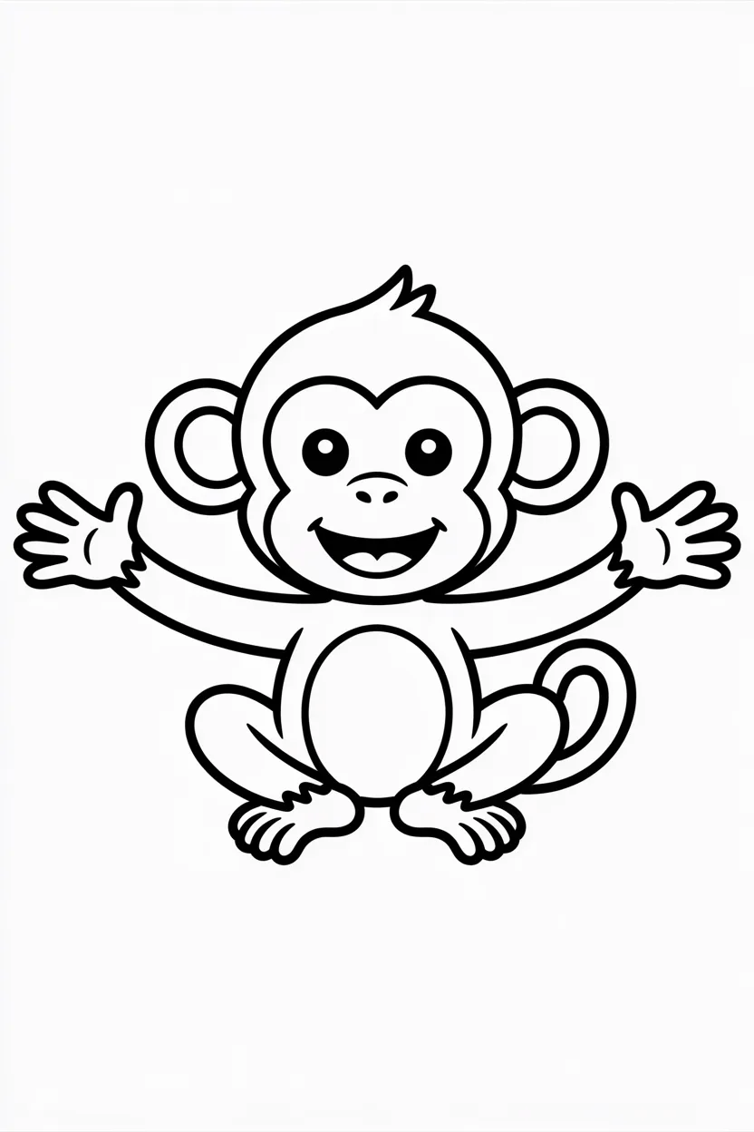 5 monkey coloring pages free printable