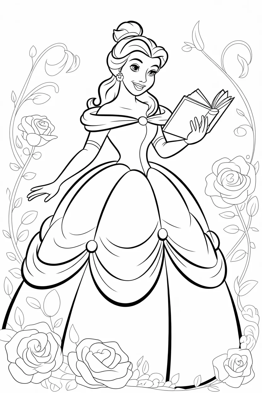 4 Belle coloring pages free printable