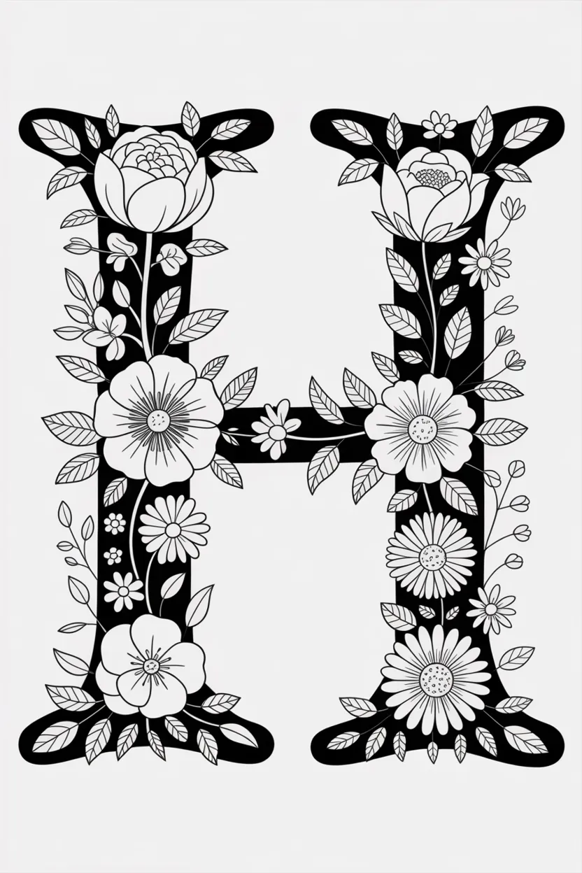 Alphabet Letter H Coloring Pages Free Printable