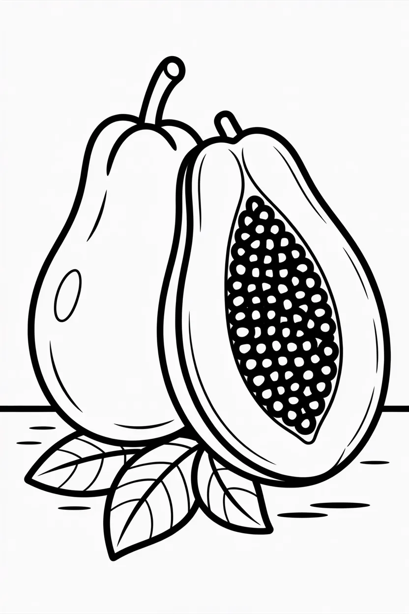 5 Papaya coloring pages free printable