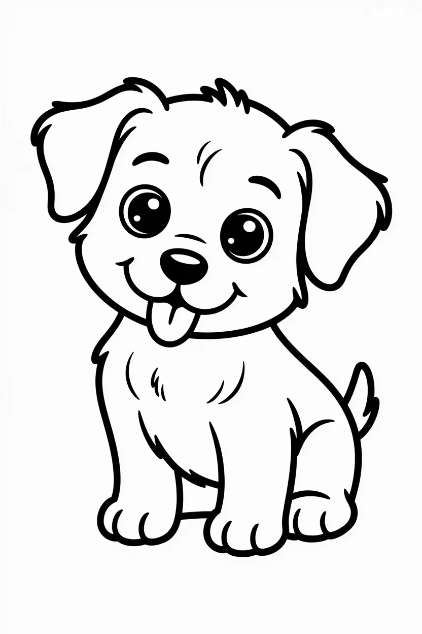 Cute Puppy coloring pages free printable