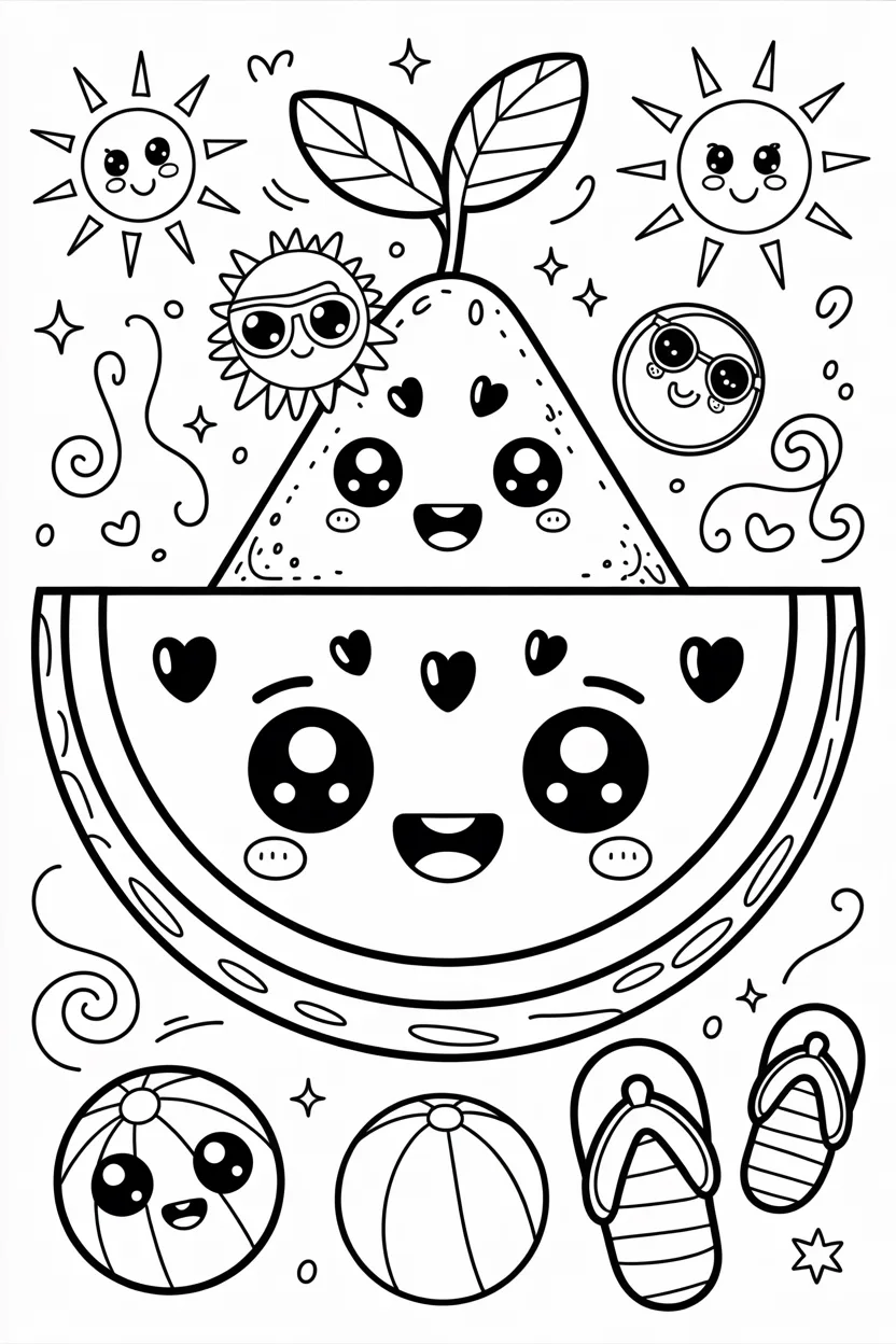 watermelon coloring pages free printable