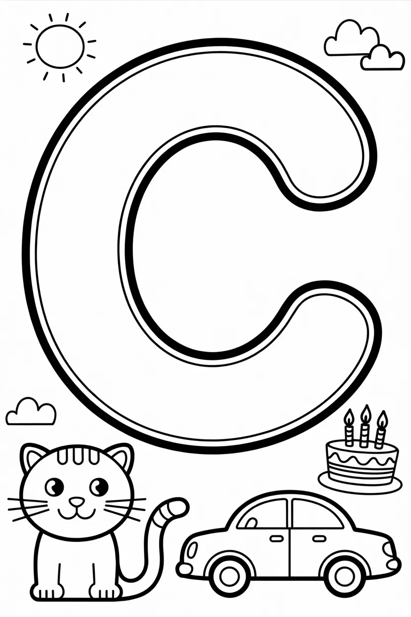 5 Alphabet Letter C Coloring Pages 