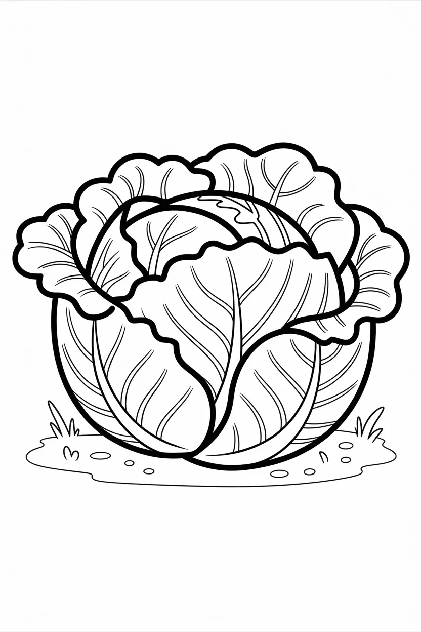 5 Cabbage coloring pages free printable