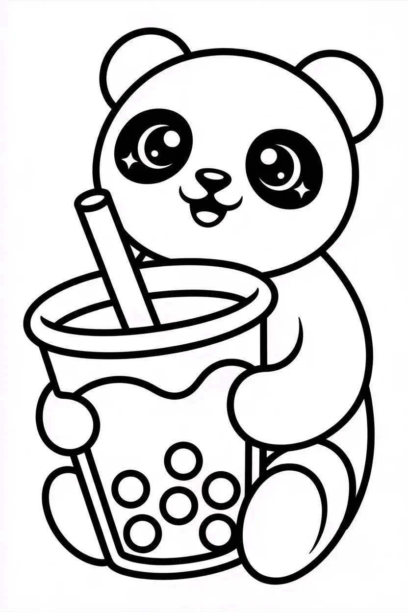 5 cute panda coloring pages free printable