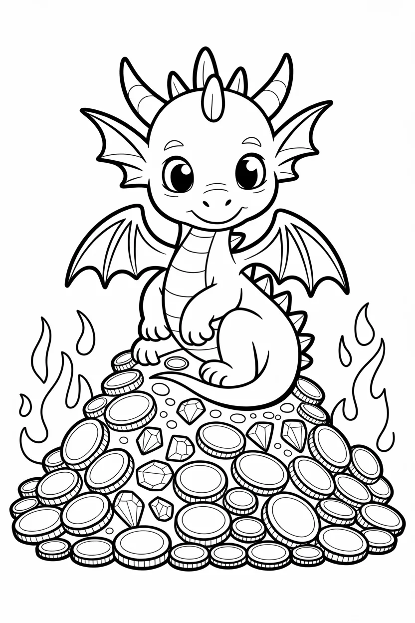 cute baby dragon coloring pages free printable
