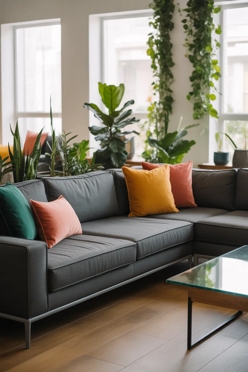 Living Room With Grey Couch Ideas
