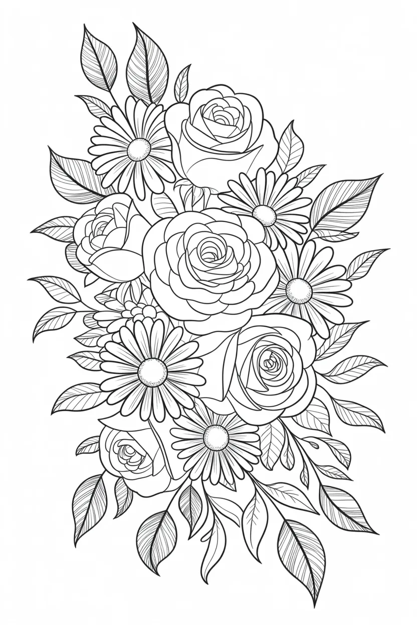 Flowers coloring pages free printable