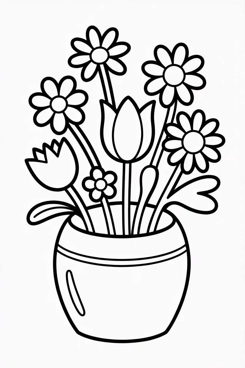 flowers bouquet coloring pages free printable