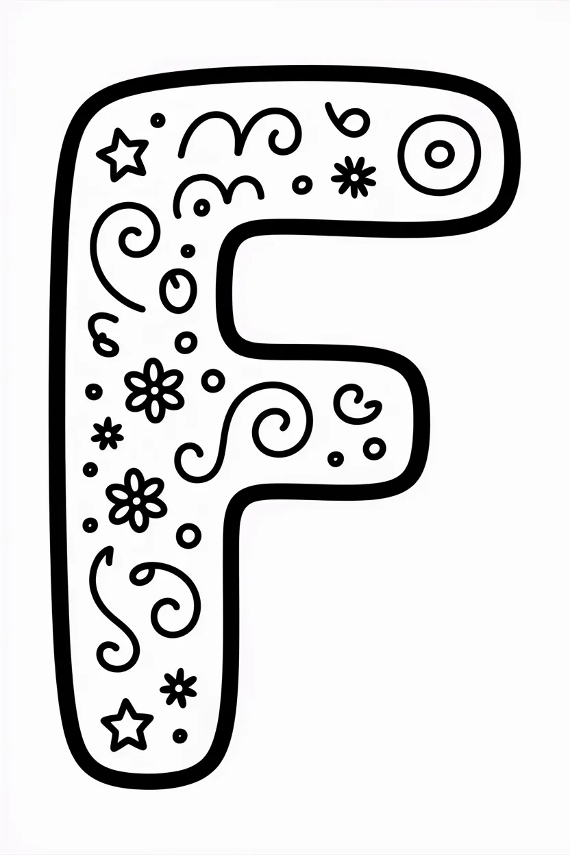 letter F coloring pages free printable