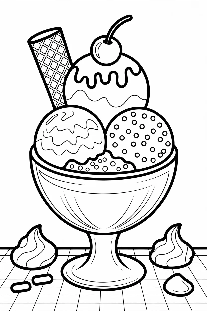 Ice cream coloring pages free printable