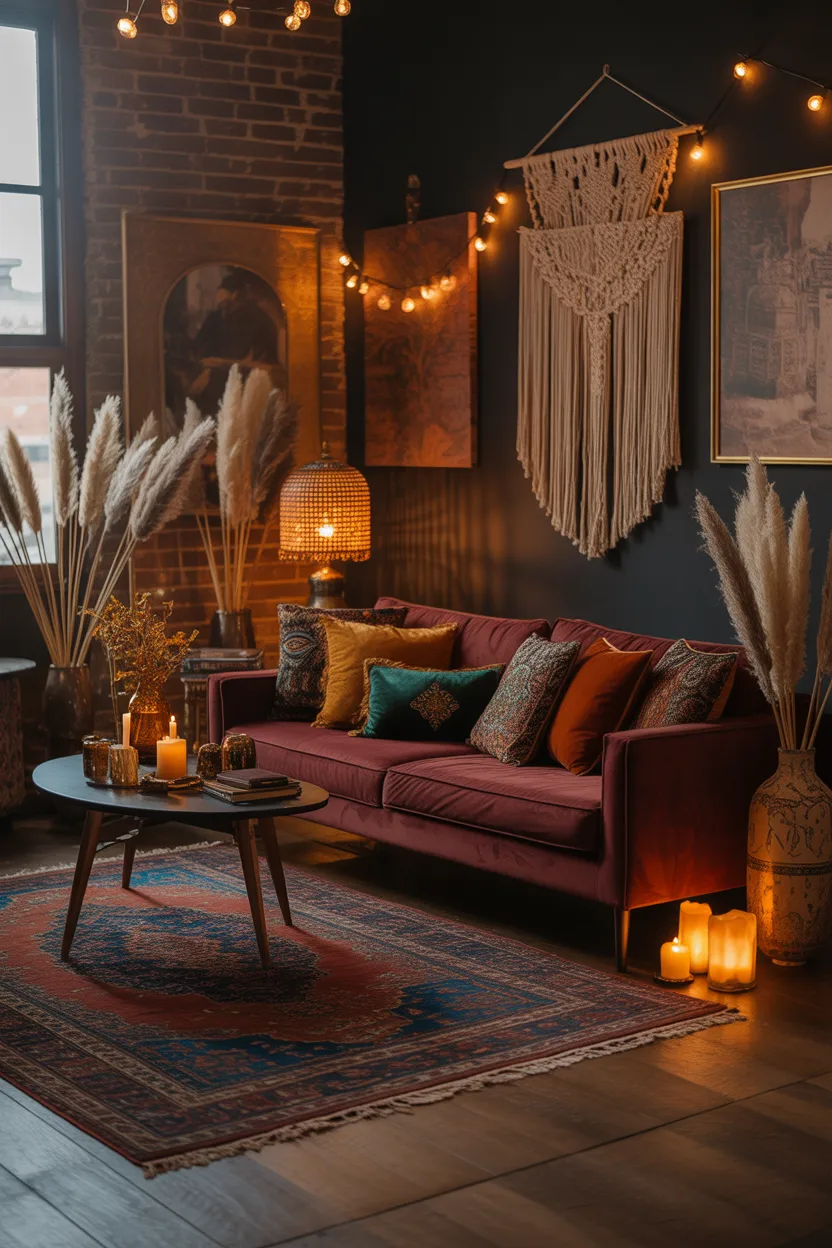Dark Boho Living Room Ideas