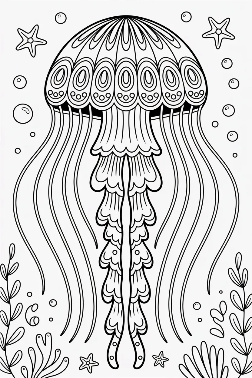 Jelly Fish coloring pages