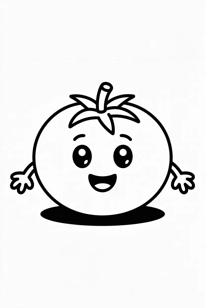 5 Cute Tomato coloring pages free printable