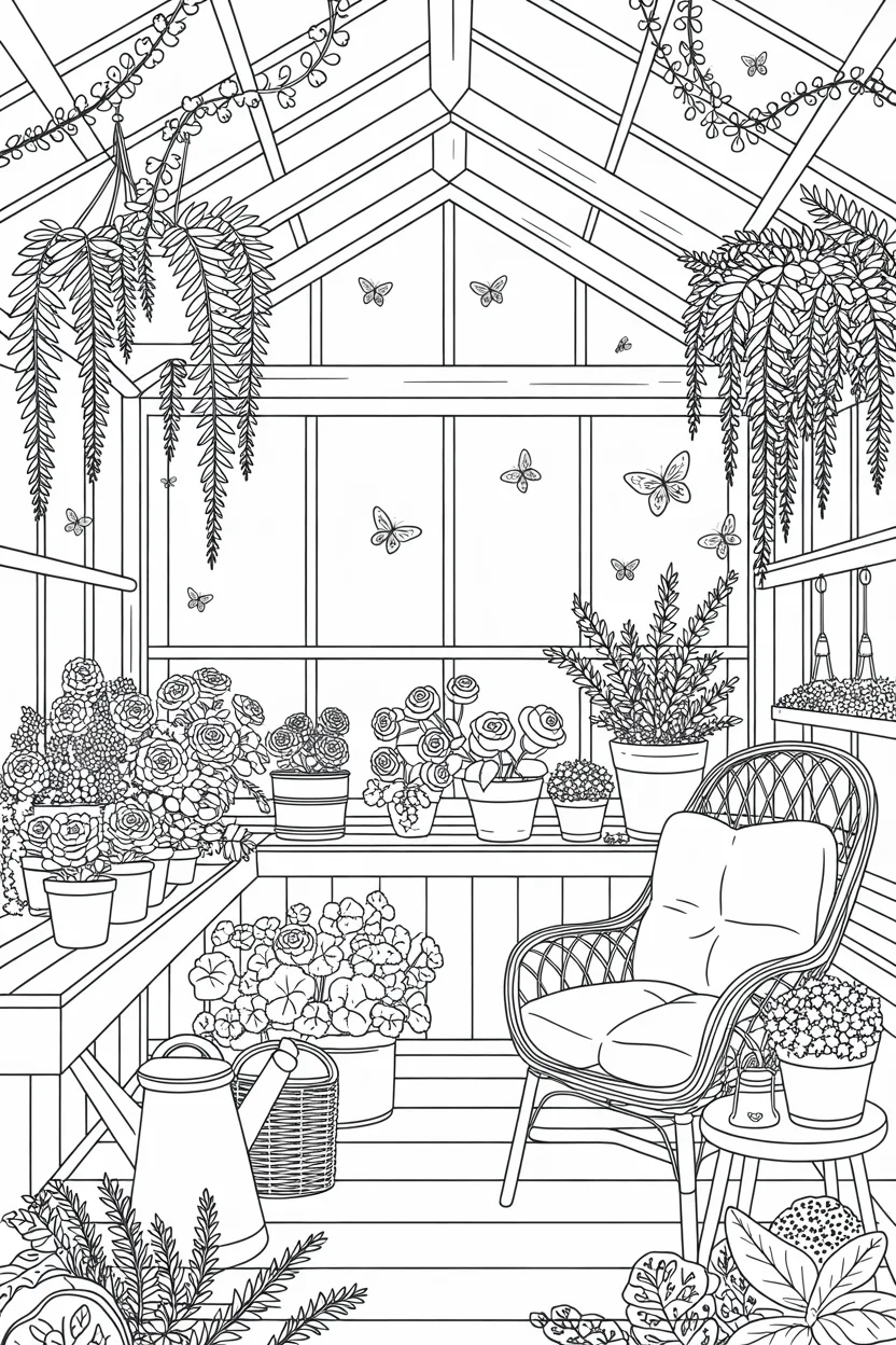 greenhouse coloring pages