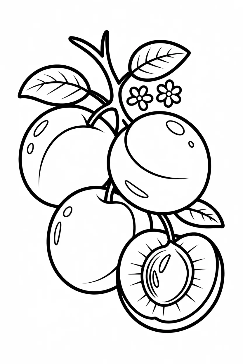 5 Apricot coloring pages free printable
