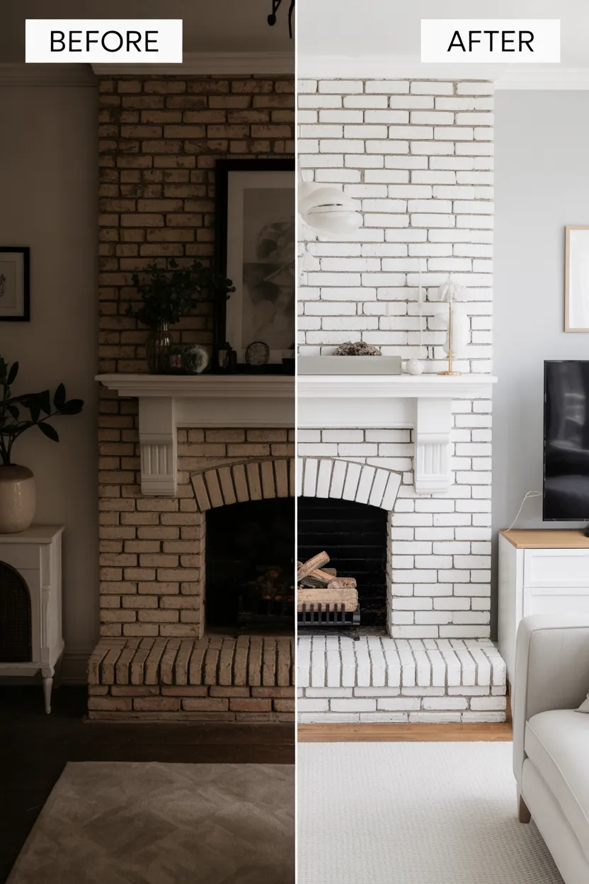 White Brick Fireplace Ideas