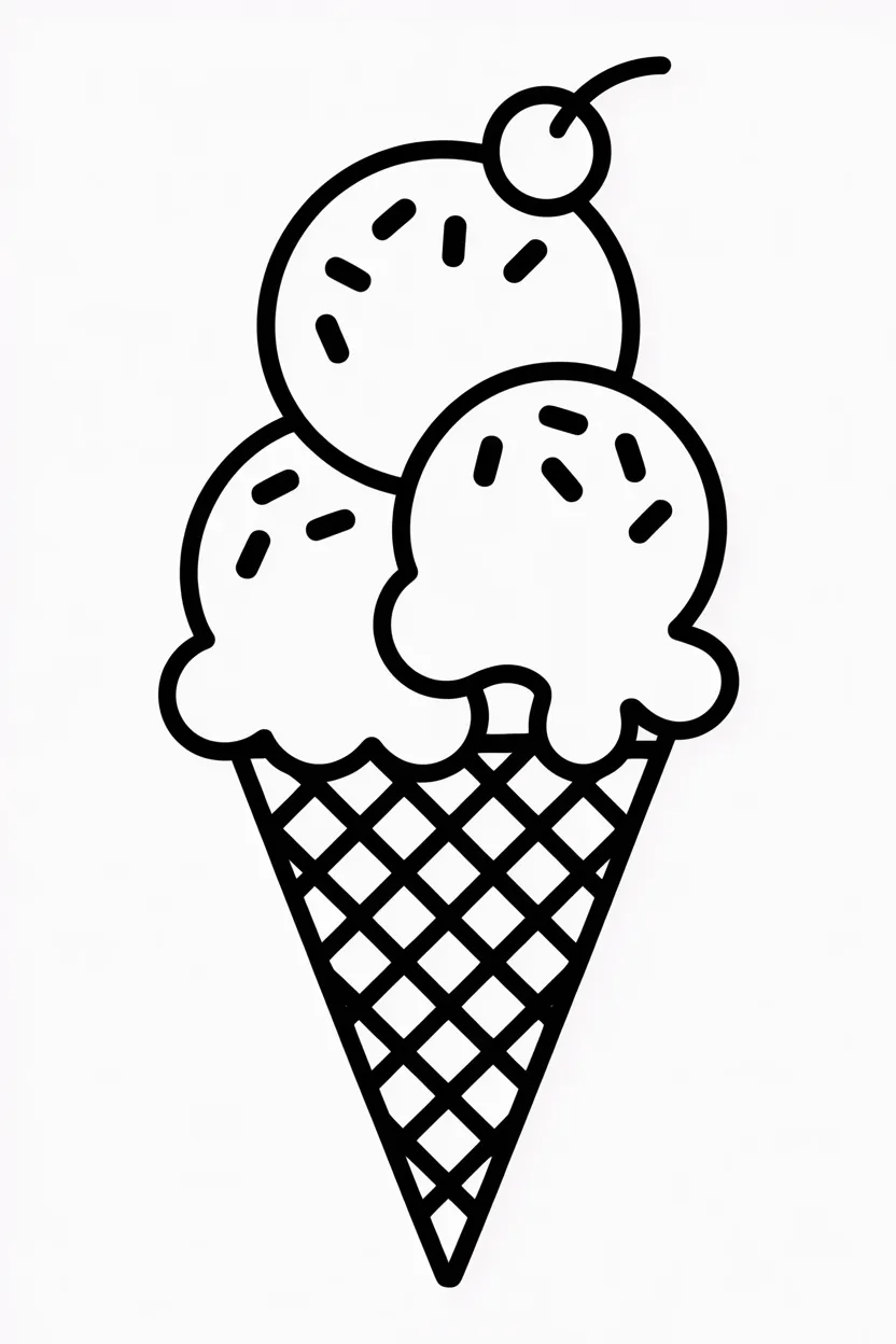 5 Ice Cream Cone Coloring Pages Free Printable