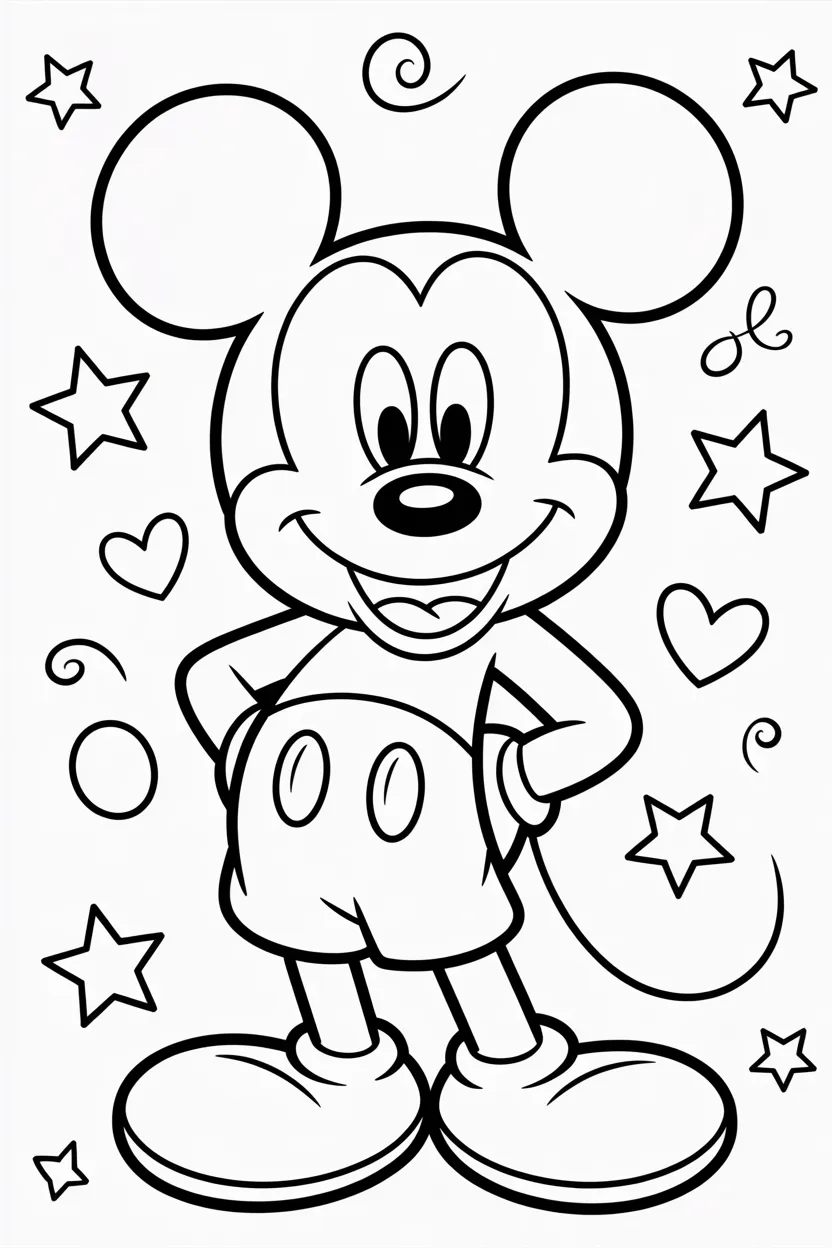 4 Mickey Mouse coloring pages free printable