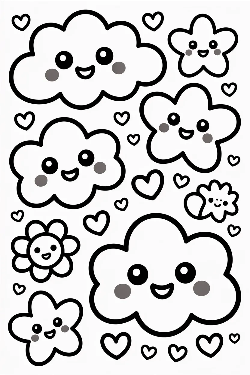 kawaii doodle coloring pages free printable