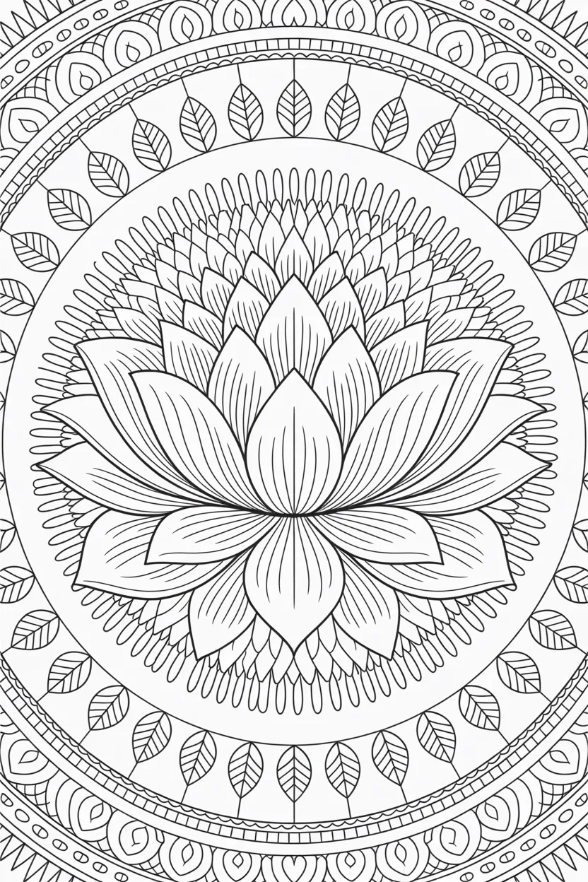 Lotus Mandala coloring pages