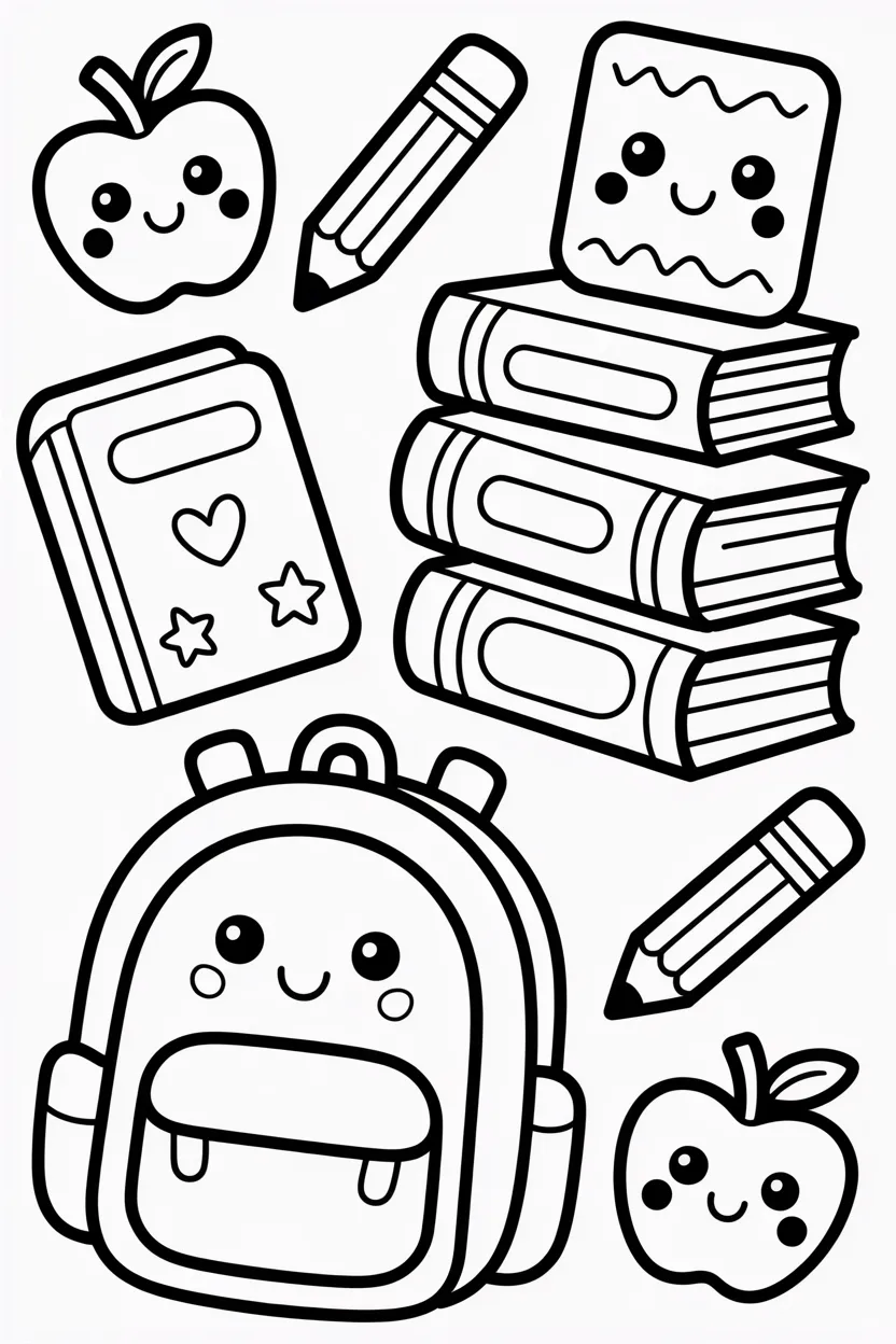 5 Back to School Coloring Pages Free Printable