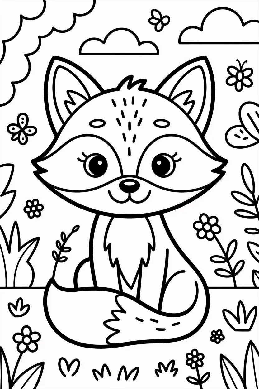 fox coloring pages free printable