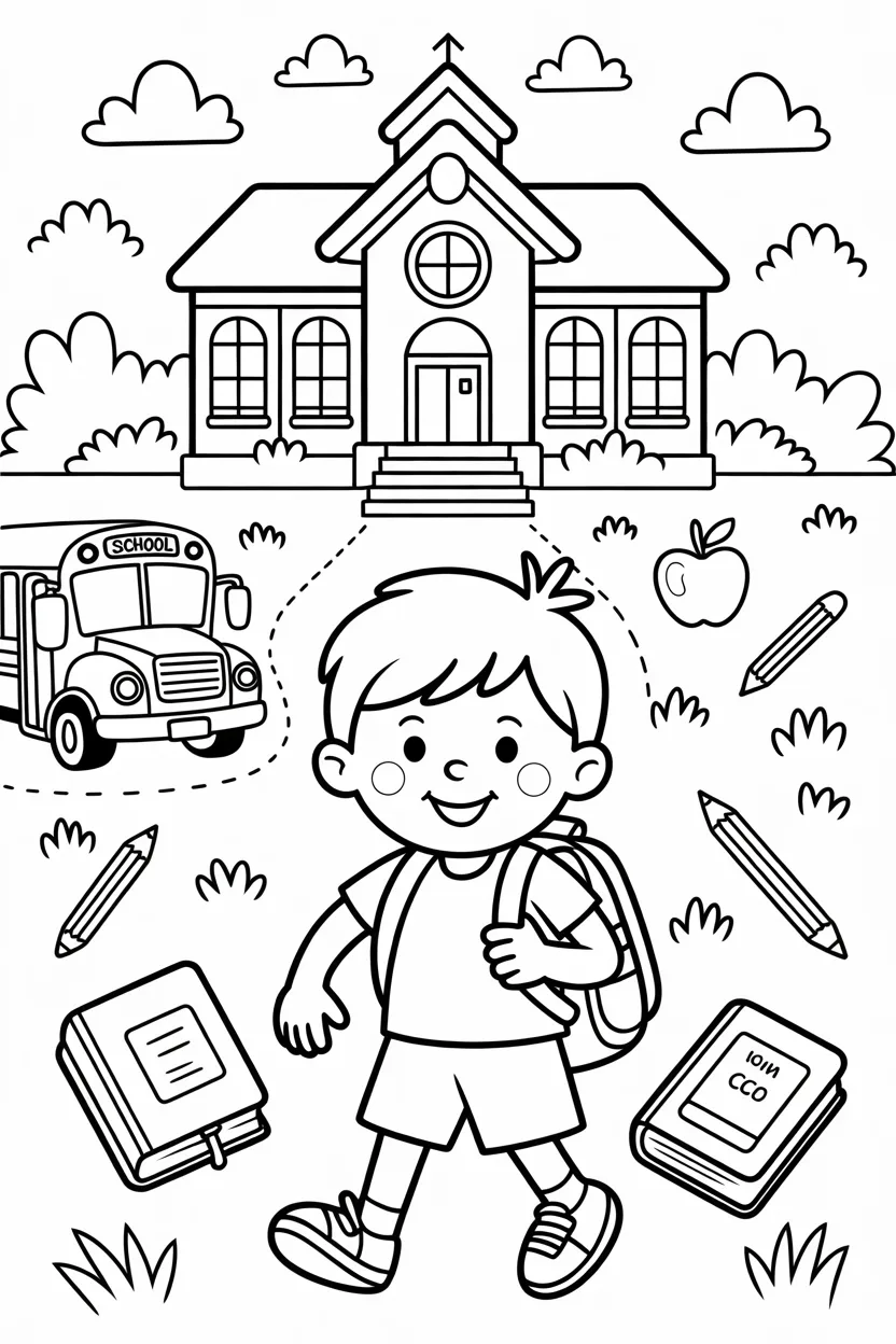5 Back to school coloring pages free printable