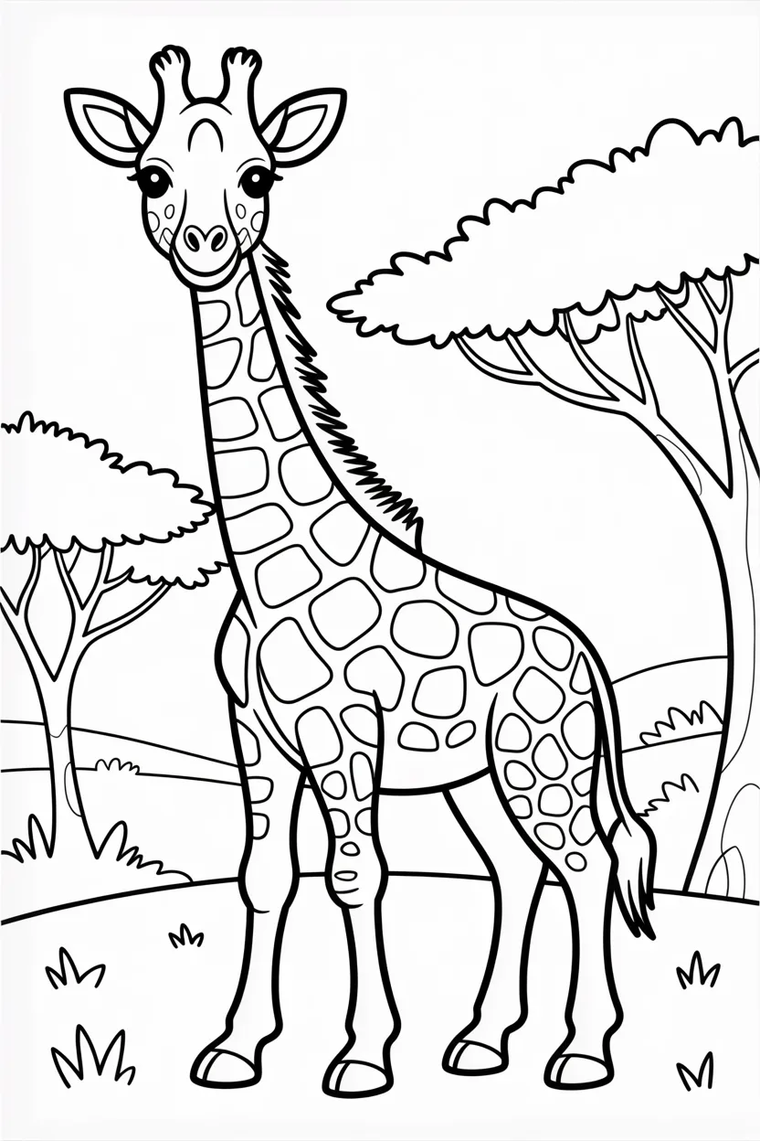 5 Giraffe coloring pages free printable