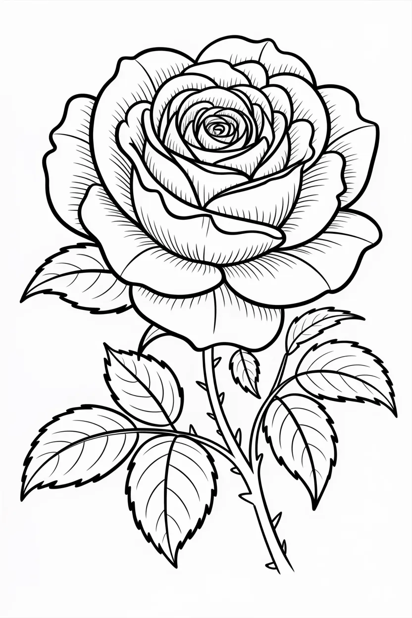 rose flower coloring pages free printable
