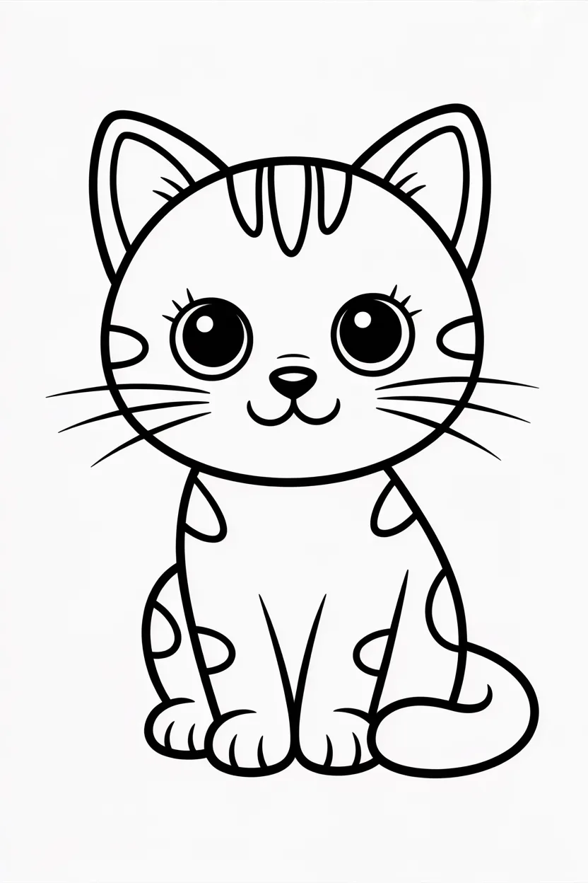 5 Cute Cat coloring pages free printable 